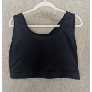 Fabletics Faye High Impact Black Mesh Strappy Back Sports Bra Plus Size 3X